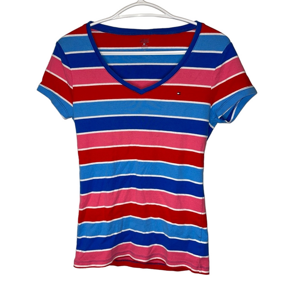 Tommy Hilfiger Tops - Tommy Hilfiger Red Blue Short Sleeve Fitted Tee Classic Nautical